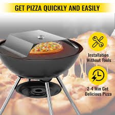 VEVOR Grill Gazowy z Okapem do Pizzy 48x35 cm - Piec na Węgiel Drzewny