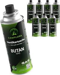 CAMPLORA 8 x 227 g - Gazowe Kartusze Butan z Zaworem do Grilla